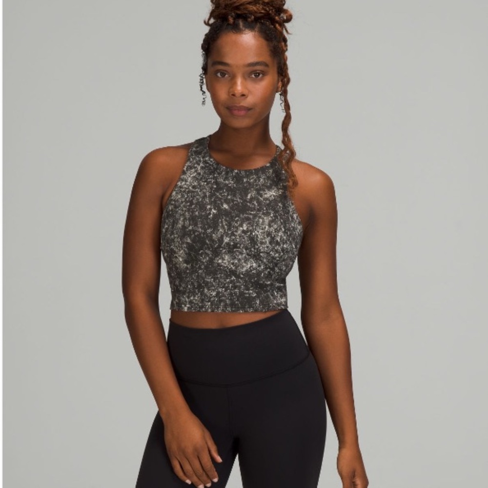 lululemon athletica Black and Gray Crop Top
